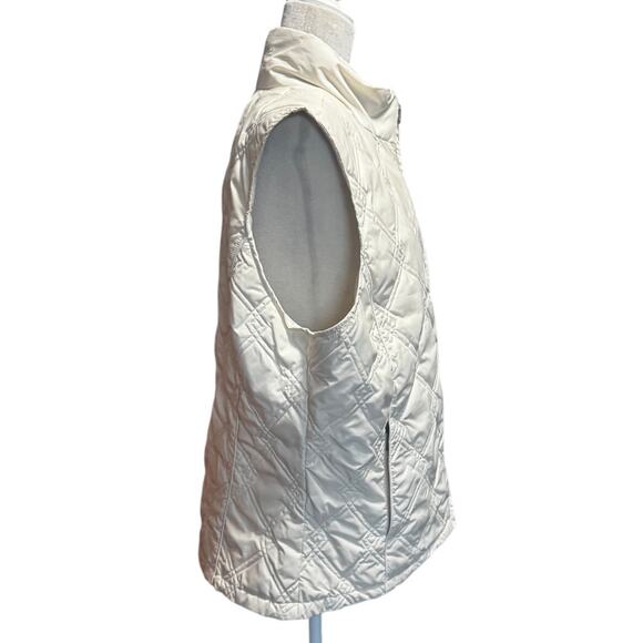 Eddie Bauer Women’s XL White Quilted Goose Down Vest - Picture 3 of 8